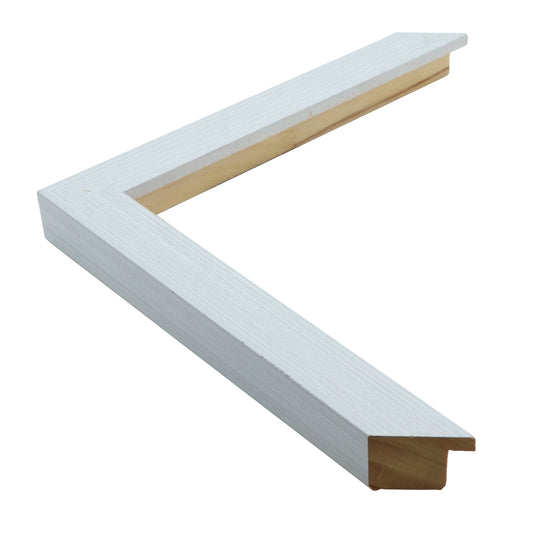 Beyaz Eskitmeli Ahşap Çerçeve - Gümüş Zeminli