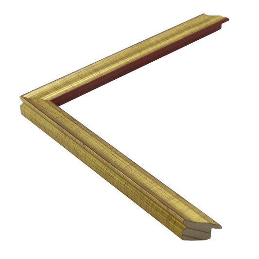 Gül Altın Renkli Ahşap Çerçeve - Kırmızı Zeminli