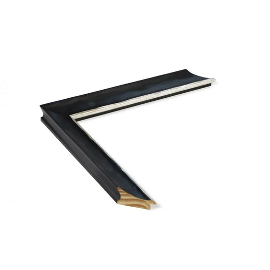 Siyah Antrasit Mat Ahşap Çerçeve - Gümüş Kenarlı