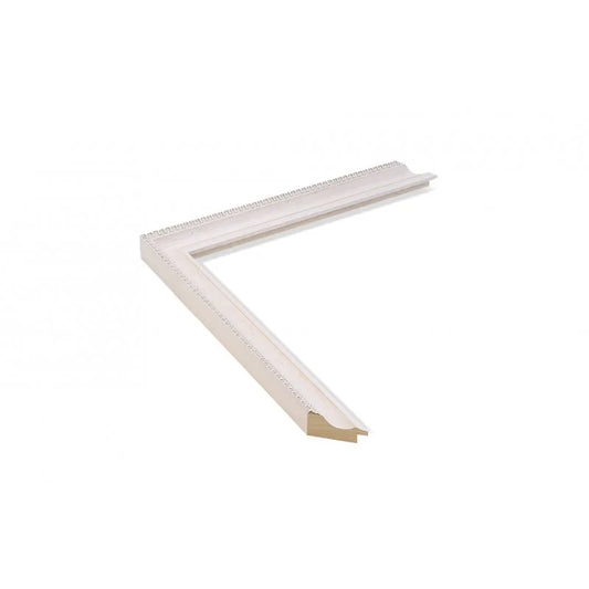 Beyaz Klasik Desenli Ahşap Çerçeve