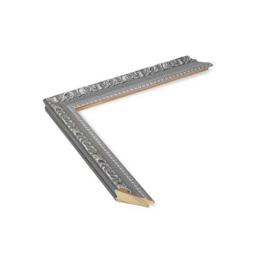 Gri Klasik Desenli Ahşap Çerçeve