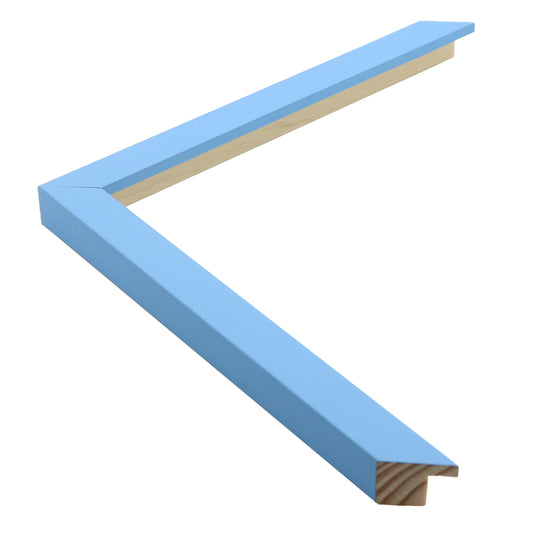 Gökyüzü Mavisi Dokulu Ahşap Çerçeve