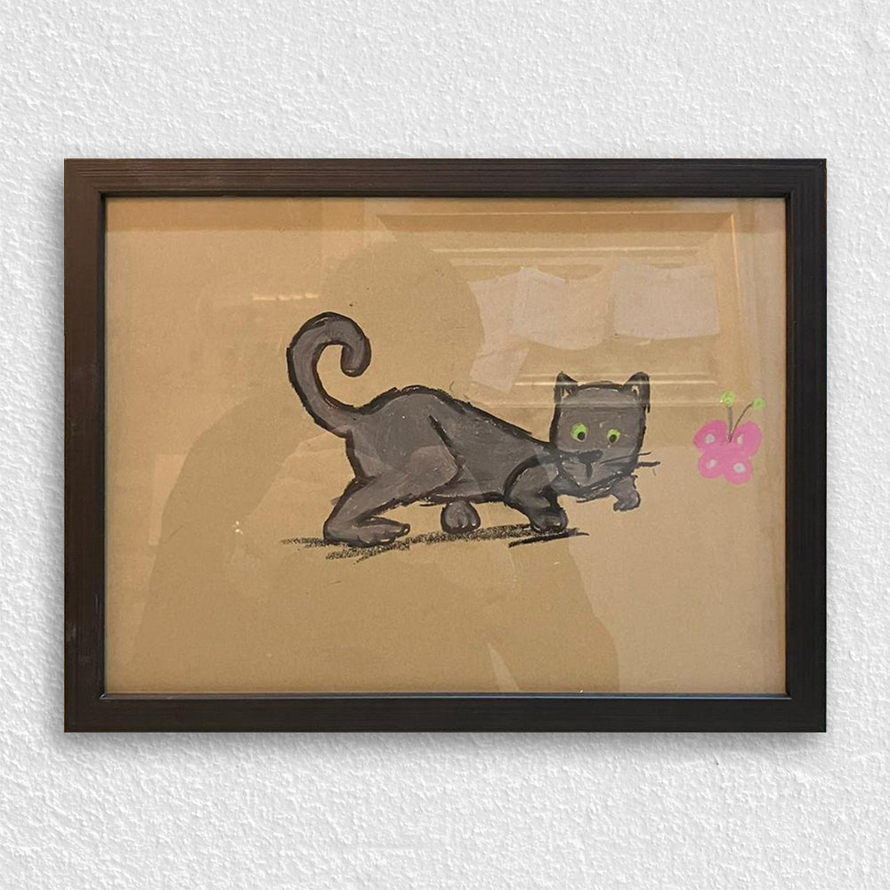 Siyah Eskitme Dokulu Ahşap Çerçeve