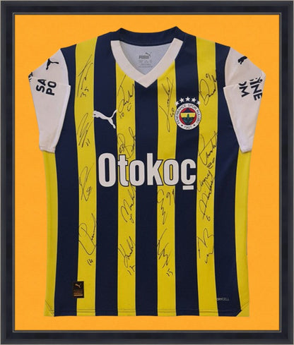 Kişiye Özel Forma Çerçeveleme – Özelleştirilebilir Ahşap Çerçeve ve Paspartu - Sarı / Lacivert