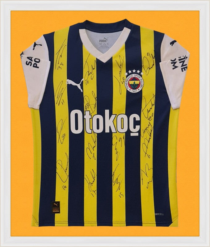 Kişiye Özel Forma Çerçeveleme – Özelleştirilebilir Ahşap Çerçeve ve Paspartu - Sarı / Lacivert