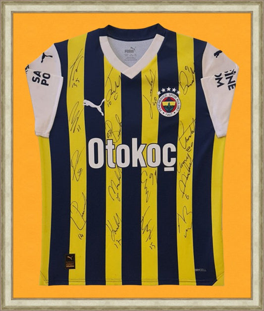 Kişiye Özel Forma Çerçeveleme – Özelleştirilebilir Ahşap Çerçeve ve Paspartu - Sarı / Lacivert