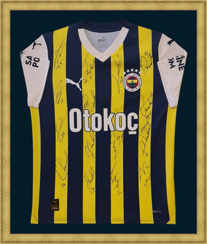 Kişiye Özel Forma Çerçeveleme – Özelleştirilebilir Ahşap Çerçeve ve Paspartu - Sarı / Lacivert