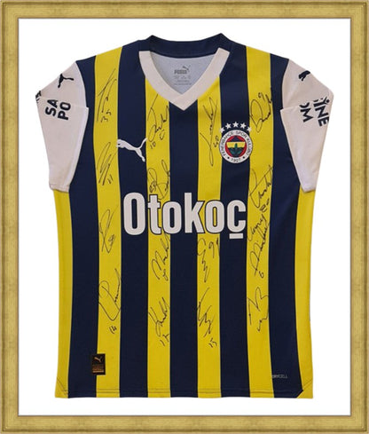 Kişiye Özel Forma Çerçeveleme – Özelleştirilebilir Ahşap Çerçeve ve Paspartu - Sarı / Lacivert