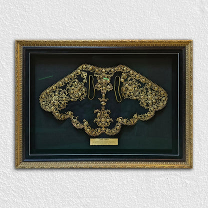 Altın / Siyah Eskitilmiş Ahşap Oyma Çerçeve