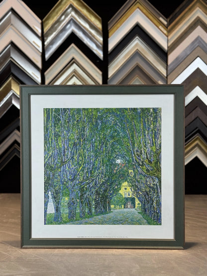 Koyu Yeşil / Ceviz Desenli Ahşap Çerçeve