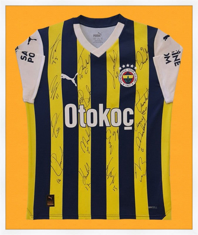 Kişiye Özel Forma Çerçeveleme – Özelleştirilebilir Ahşap Çerçeve ve Paspartu - Sarı / Lacivert