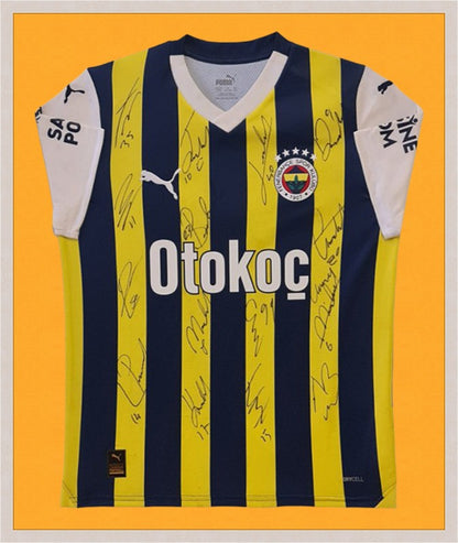 Kişiye Özel Forma Çerçeveleme – Özelleştirilebilir Ahşap Çerçeve ve Paspartu - Sarı / Lacivert