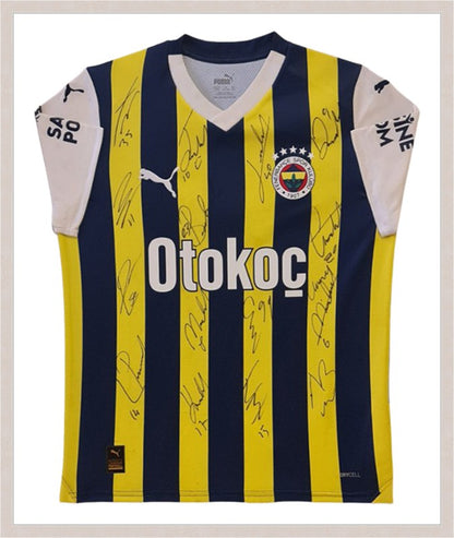 Kişiye Özel Forma Çerçeveleme – Özelleştirilebilir Ahşap Çerçeve ve Paspartu - Sarı / Lacivert