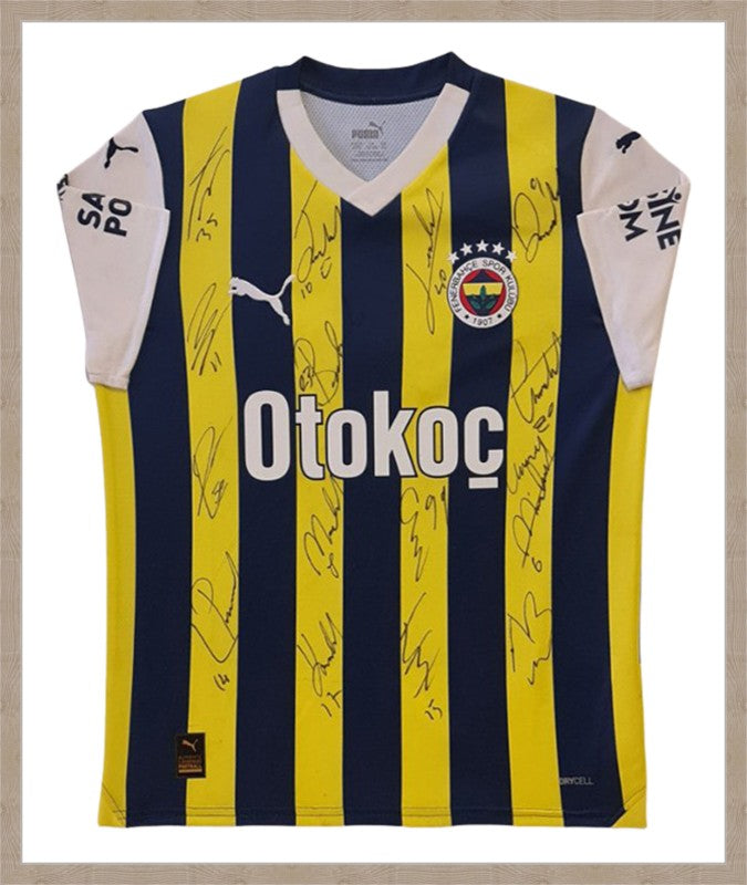 Kişiye Özel Forma Çerçeveleme – Özelleştirilebilir Ahşap Çerçeve ve Paspartu - Sarı / Lacivert