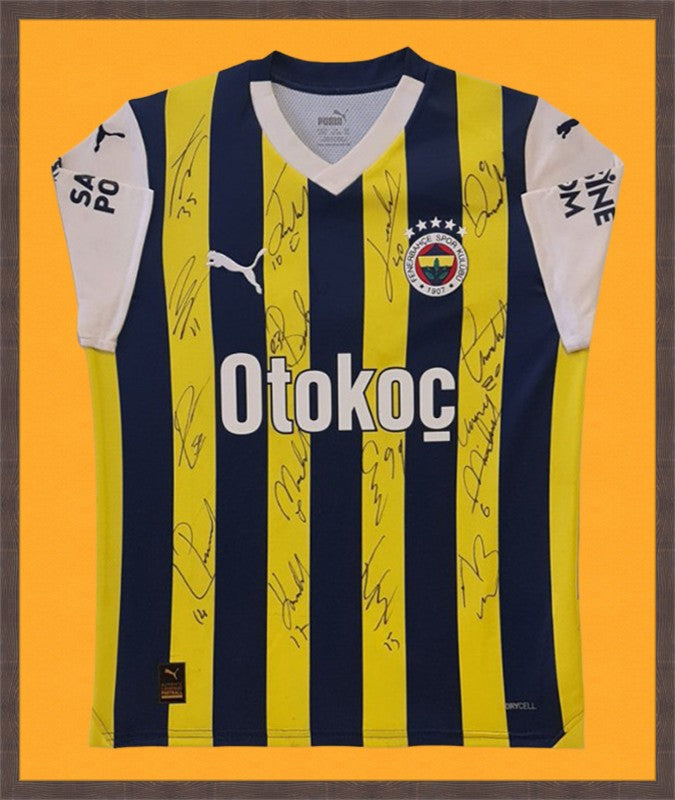 Kişiye Özel Forma Çerçeveleme – Özelleştirilebilir Ahşap Çerçeve ve Paspartu - Sarı / Lacivert