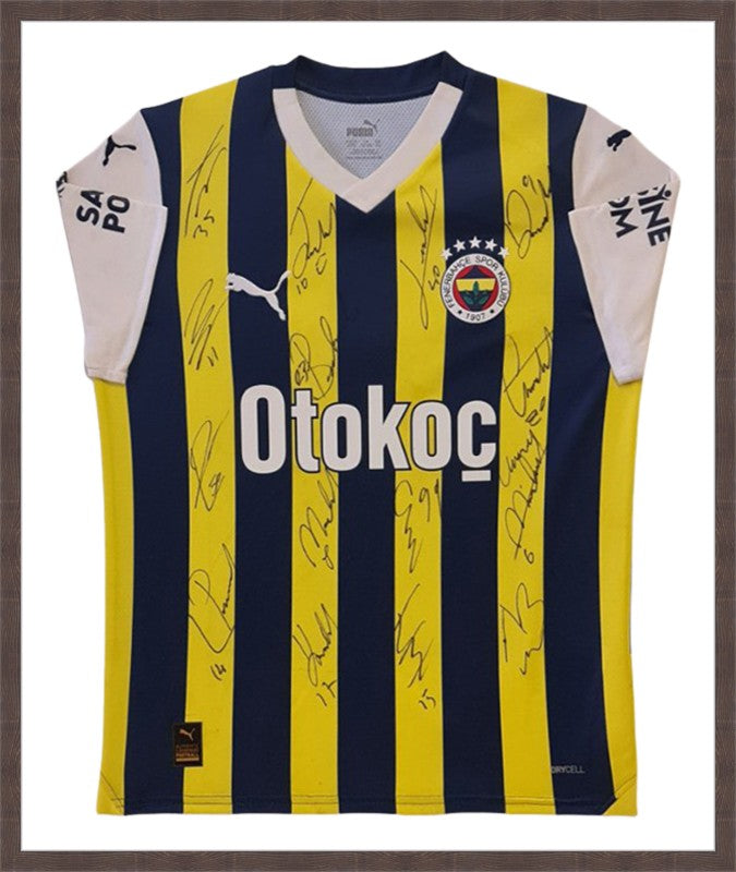 Kişiye Özel Forma Çerçeveleme – Özelleştirilebilir Ahşap Çerçeve ve Paspartu - Sarı / Lacivert