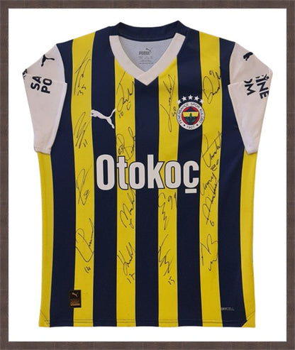 Kişiye Özel Forma Çerçeveleme – Özelleştirilebilir Ahşap Çerçeve ve Paspartu - Sarı / Lacivert