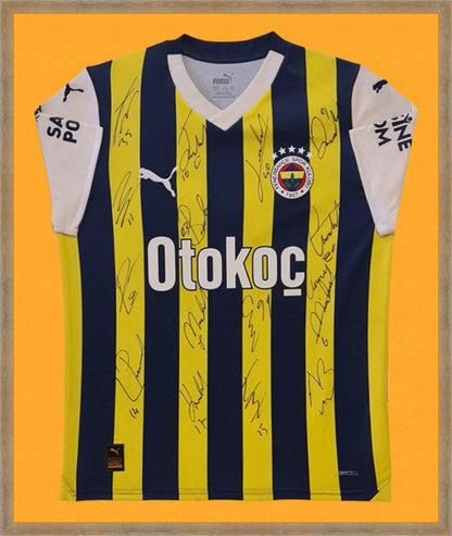 Kişiye Özel Forma Çerçeveleme – Özelleştirilebilir Ahşap Çerçeve ve Paspartu - Sarı / Lacivert