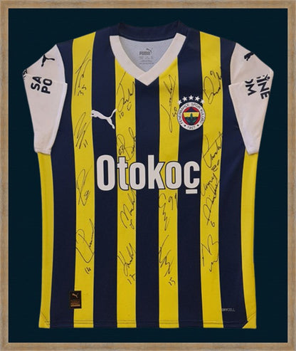 Kişiye Özel Forma Çerçeveleme – Özelleştirilebilir Ahşap Çerçeve ve Paspartu - Sarı / Lacivert