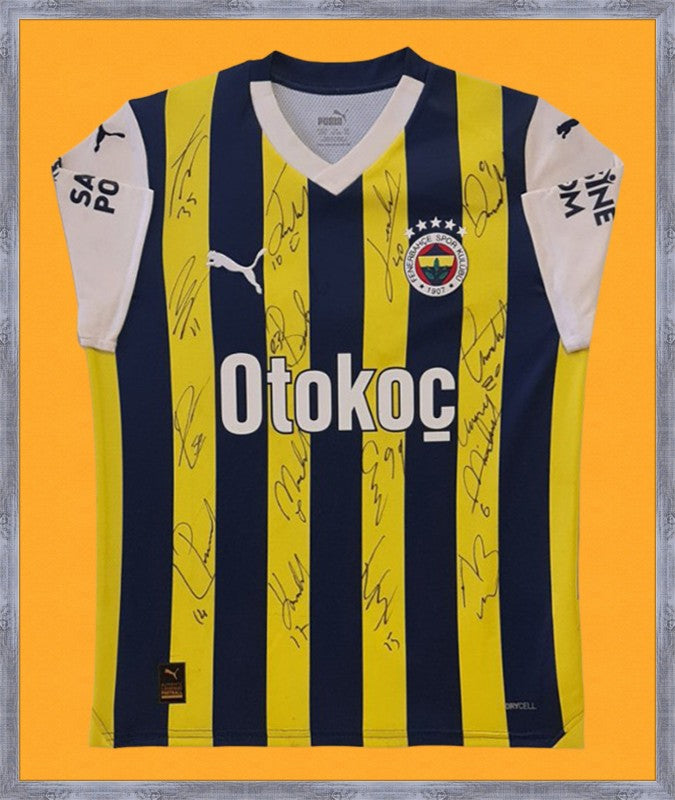 Kişiye Özel Forma Çerçeveleme – Özelleştirilebilir Ahşap Çerçeve ve Paspartu - Sarı / Lacivert