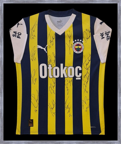 Kişiye Özel Forma Çerçeveleme – Özelleştirilebilir Ahşap Çerçeve ve Paspartu - Sarı / Lacivert