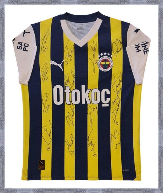 Kişiye Özel Forma Çerçeveleme – Özelleştirilebilir Ahşap Çerçeve ve Paspartu - Sarı / Lacivert