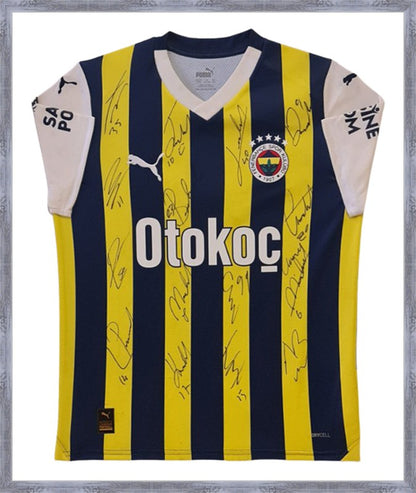 Kişiye Özel Forma Çerçeveleme – Özelleştirilebilir Ahşap Çerçeve ve Paspartu - Sarı / Lacivert