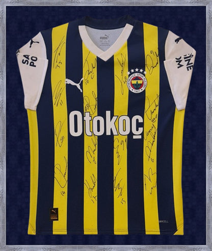 Kişiye Özel Forma Çerçeveleme – Özelleştirilebilir Ahşap Çerçeve ve Paspartu - Sarı / Lacivert