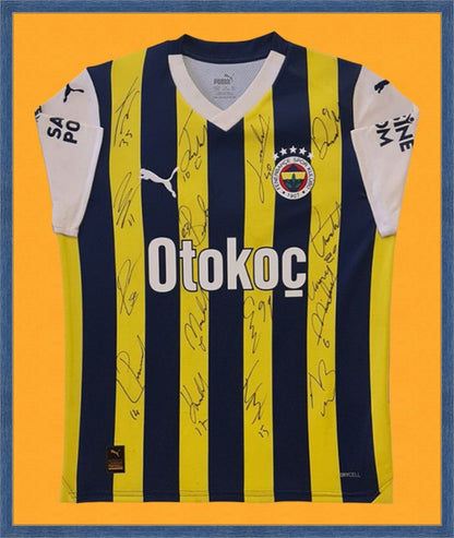 Kişiye Özel Forma Çerçeveleme – Özelleştirilebilir Ahşap Çerçeve ve Paspartu - Sarı / Lacivert