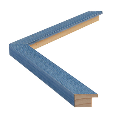 Lacivert Eskitmeli Ahşap Çerçeve - Gümüş Zeminli