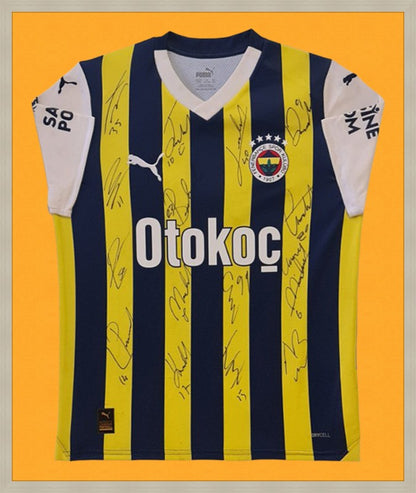 Kişiye Özel Forma Çerçeveleme – Özelleştirilebilir Ahşap Çerçeve ve Paspartu - Sarı / Lacivert