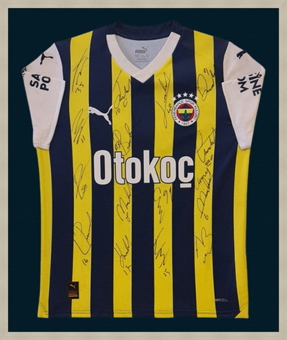 Kişiye Özel Forma Çerçeveleme – Özelleştirilebilir Ahşap Çerçeve ve Paspartu - Sarı / Lacivert