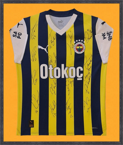 Kişiye Özel Forma Çerçeveleme – Özelleştirilebilir Ahşap Çerçeve ve Paspartu - Sarı / Lacivert