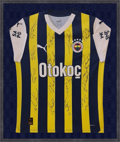 Kişiye Özel Forma Çerçeveleme – Özelleştirilebilir Ahşap Çerçeve ve Paspartu - Sarı / Lacivert