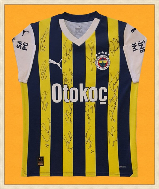 Kişiye Özel Forma Çerçeveleme – Özelleştirilebilir Ahşap Çerçeve ve Paspartu - Sarı / Lacivert