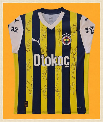 Kişiye Özel Forma Çerçeveleme – Özelleştirilebilir Ahşap Çerçeve ve Paspartu - Sarı / Lacivert