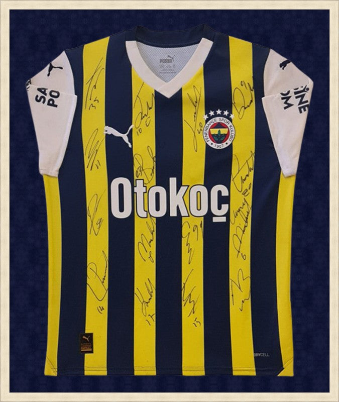 Kişiye Özel Forma Çerçeveleme – Özelleştirilebilir Ahşap Çerçeve ve Paspartu - Sarı / Lacivert