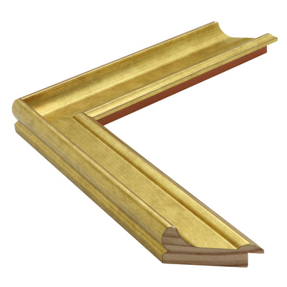 Gül Altın Renkli Ahşap Çerçeve - Kırmızı Zeminli