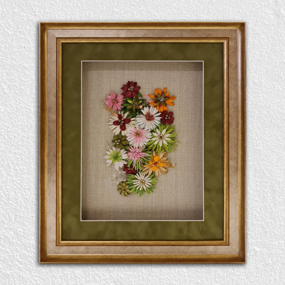 Altın / Gümüş Ahşap Çerçeve - Kırmızı Zeminli