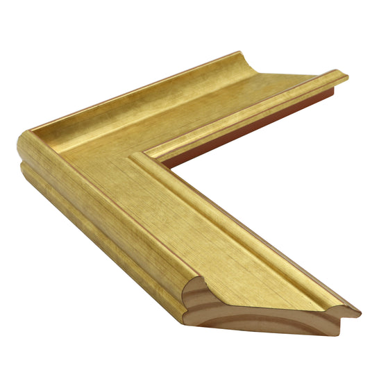 Gül Altın Eskitme Ahşap Çerçeve - Kırmızı Zeminli