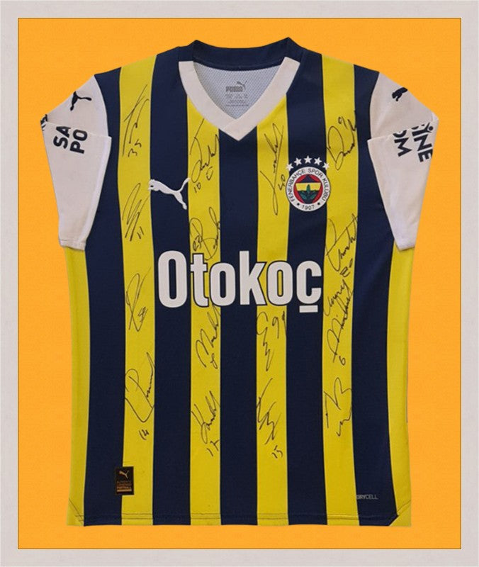 Kişiye Özel Forma Çerçeveleme – Özelleştirilebilir Ahşap Çerçeve ve Paspartu - Sarı / Lacivert