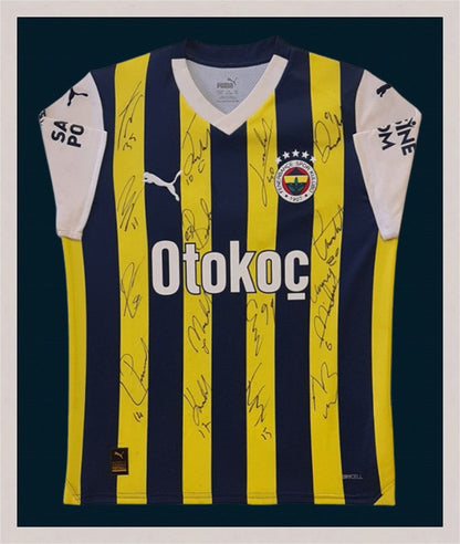 Kişiye Özel Forma Çerçeveleme – Özelleştirilebilir Ahşap Çerçeve ve Paspartu - Sarı / Lacivert