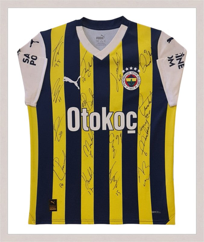 Kişiye Özel Forma Çerçeveleme – Özelleştirilebilir Ahşap Çerçeve ve Paspartu - Sarı / Lacivert