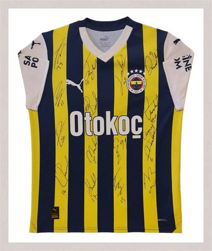 Kişiye Özel Forma Çerçeveleme – Özelleştirilebilir Ahşap Çerçeve ve Paspartu - Sarı / Lacivert