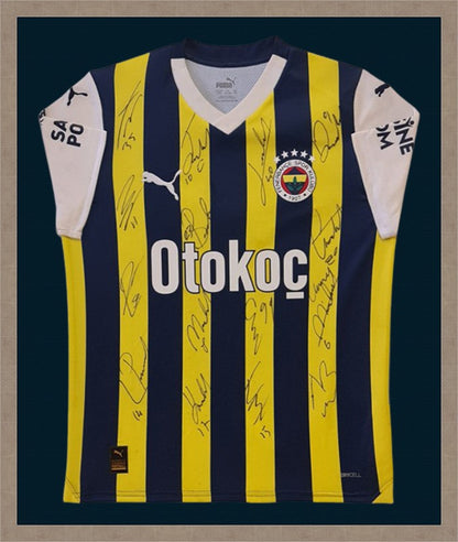 Kişiye Özel Forma Çerçeveleme – Özelleştirilebilir Ahşap Çerçeve ve Paspartu - Sarı / Lacivert