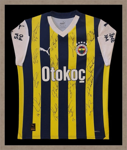 Kişiye Özel Forma Çerçeveleme – Özelleştirilebilir Ahşap Çerçeve ve Paspartu - Sarı / Lacivert