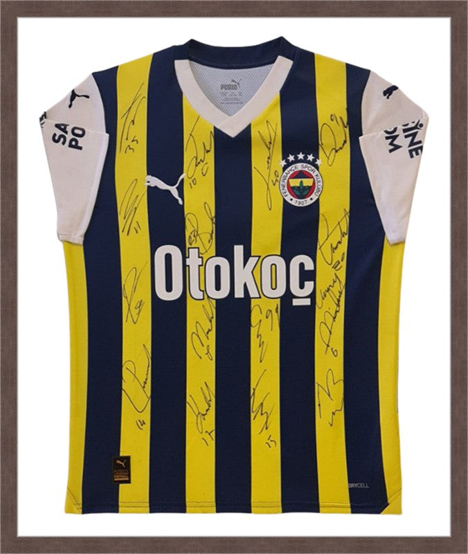 Kişiye Özel Forma Çerçeveleme – Özelleştirilebilir Ahşap Çerçeve ve Paspartu - Sarı / Lacivert