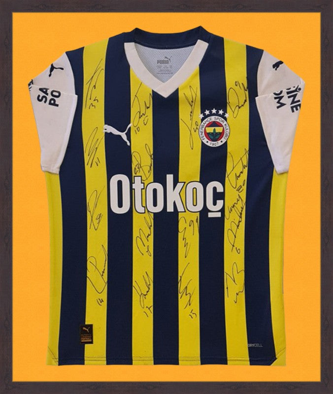 Kişiye Özel Forma Çerçeveleme – Özelleştirilebilir Ahşap Çerçeve ve Paspartu - Sarı / Lacivert