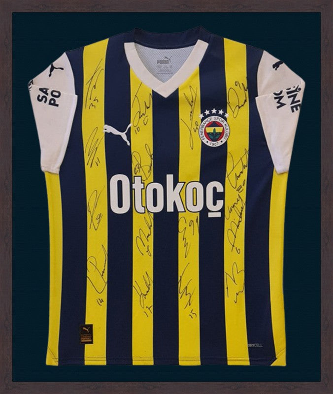 Kişiye Özel Forma Çerçeveleme – Özelleştirilebilir Ahşap Çerçeve ve Paspartu - Sarı / Lacivert