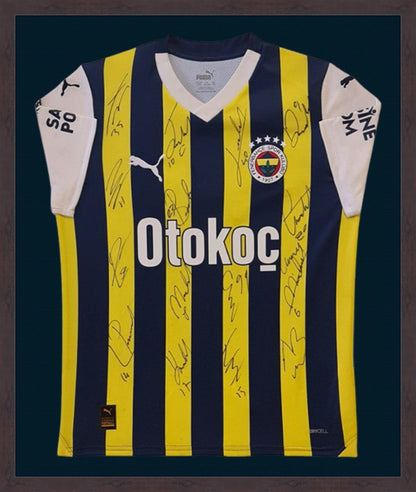 Kişiye Özel Forma Çerçeveleme – Özelleştirilebilir Ahşap Çerçeve ve Paspartu - Sarı / Lacivert